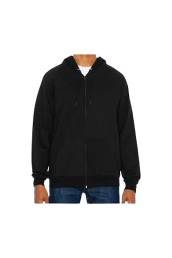 American Apparel Men's Hoodie, 100% Cotton, American Apparel, Medium Thickness, Lightly Fleece, Black, Size XL