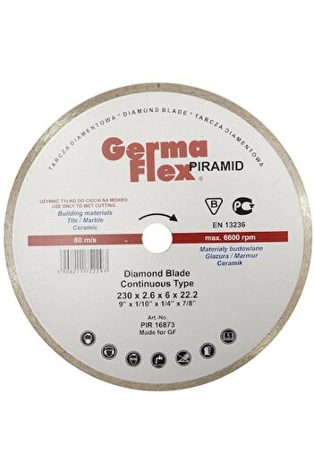 GERMA FLEX Diamond blade, ceramic tiles, wet cutting, 230 mm/22.2 mm