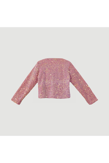 AURA Satin Bow Detail Pul Payet Fabric Jacket