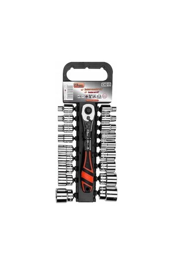 richmann exclusive Set chei tubulare cu clichet, 1/2", otel Cr-V, 18 buc, 8-32 mm,