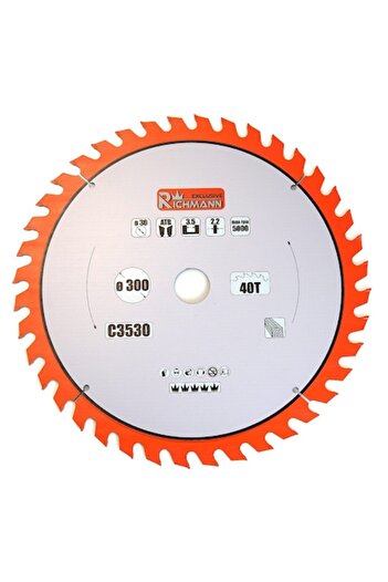 richmann exclusive Vidia Circular Saw Blade for Wood, 40 Teeth, 300x30mm,