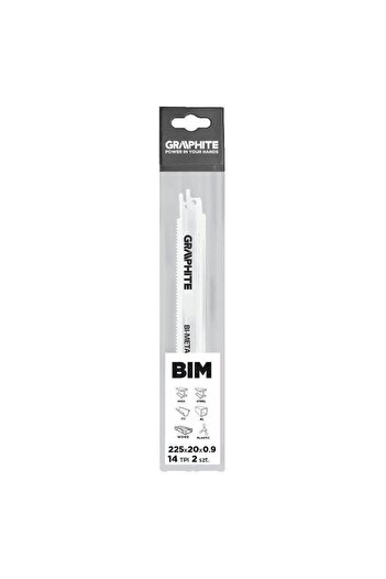 graphite Blade for reciprocating saw, wood/metal, BIM, 14 TPI, set of 2, 225 mm,
