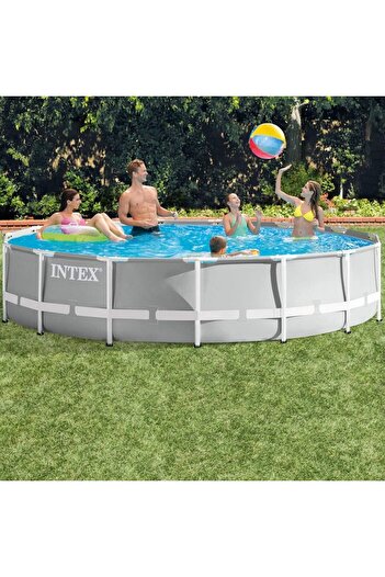 Intex Round Pool with Metal Frame Prism Frame Premium 26724NP, D457xH107 cm