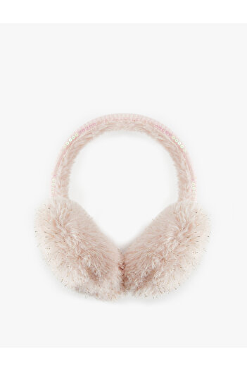 Koton Heart Detailed Glittery Plush Headphones