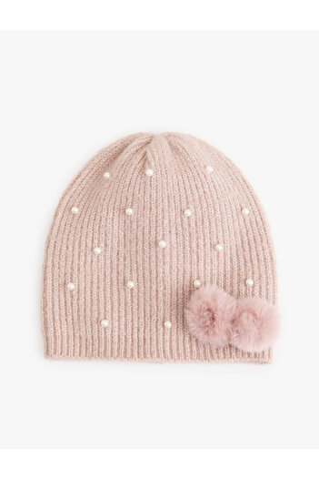 Koton Pearl Detailed Pompom Beret