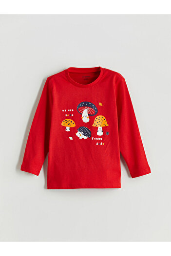 LC Waikiki Crew Neck Printed Boys' Pajamas Top