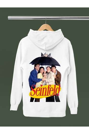 MAGORS Seinfeld Printed Cotton Long Sleeve Ribbed 3-Ply Hooded Sweatshirt