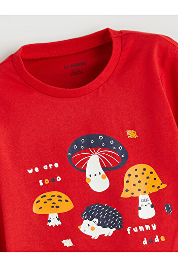 LC Waikiki Crew Neck Printed Boys' Pajamas Top