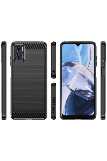 FILL Phone Case Compatible with Motorola Moto E22/Moto E22i, ShockProof, X854, Plastic, Pitch Black