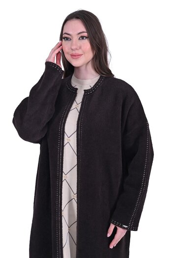 Invee Road Furry Knitwear Cardigan Brown