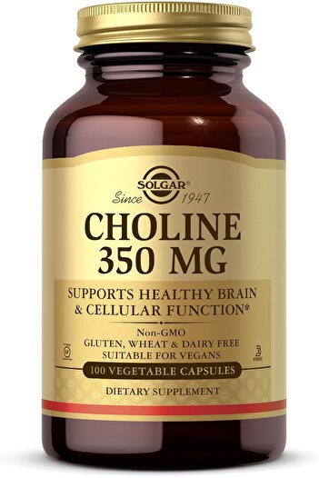 Solgar Choline 350mg - 100 Vegetarian Capsules - EU-Compliant