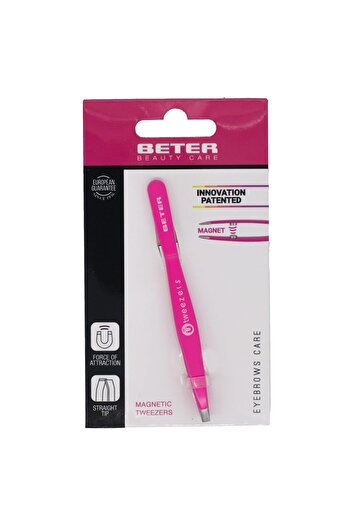 Beter - Magnetic Straight Tip Tweezers, Pink, 186882, Fuchsia, 1 Unit