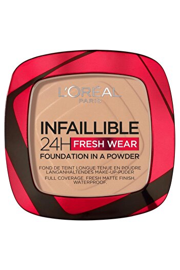 L'Oreal Paris Infallible 24H Fresh Wear Foundation in a Powder, long-lasting coverage, mattifying su