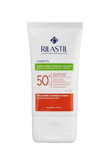 Rilastil Acnestil Sebum-Normalizing Cream, Soothing and Mattifying Effect, Sunscreen, For Sensitive,