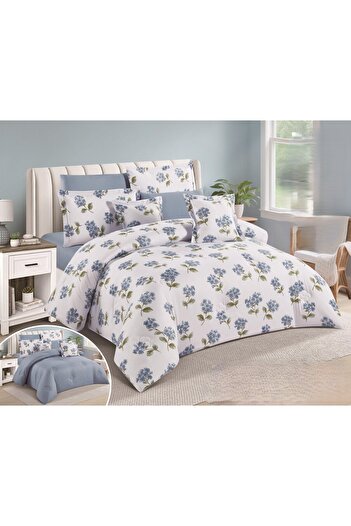 NAGAMA Luxurious and elegant double-sided 100% cotton printed double-sided comforter set, 5 pieces, size 230*180 cm