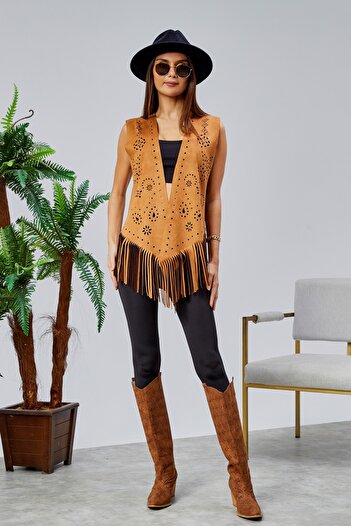Wissi Life Scuba Suet Laser Cut Tassel Taba Vest