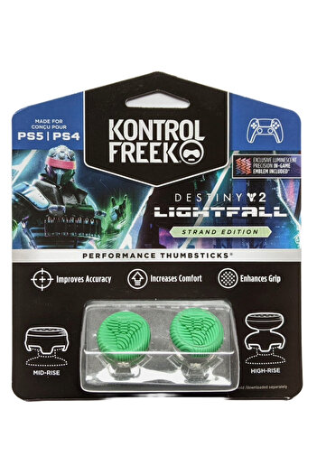No branded KontrolFreek Destiny 2 Lightfall Grips (2) for PS5/PS4, Green