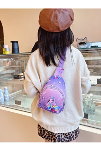 BALCI HEDİYELİK Mermaid Children's Chest Bag Girl Cute Outdoor Casual Shoulder Bag