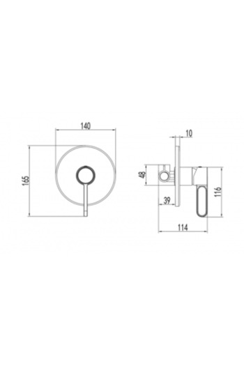 Fdesign Zaffiro shower mixer, recessed installation, concealed body included, matt black