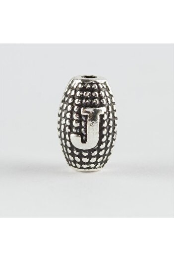 ZERO LAND Msa-Shop 8 mm Harpa Cut Metal Letter Metal Prayer Bead Letter -J