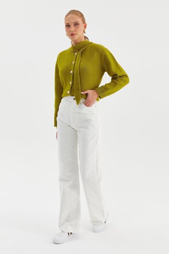 Nish&Chic Square Motif Textured Trousers