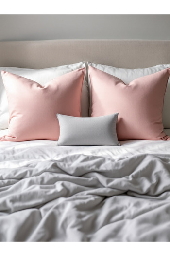 JACA 3-Piece Combination Linen Set with Filled Decorative Pillows, Throw Pillows and Cushions (Filled - 3 Pieces)