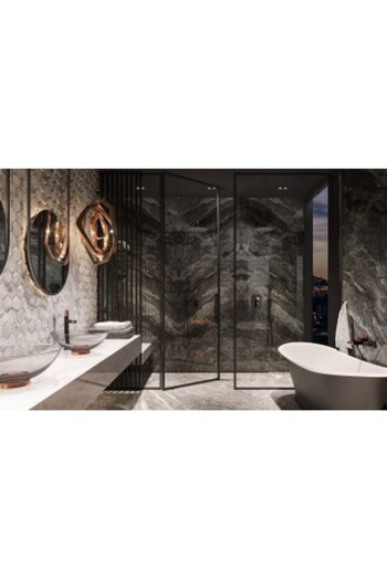 Fdesign Wall-Mounted Shower Faucet, Black-Rose Gold