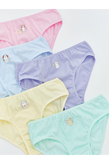 LC Waikiki Peak New Season Printed Girls' Underwear 5-Piece Set