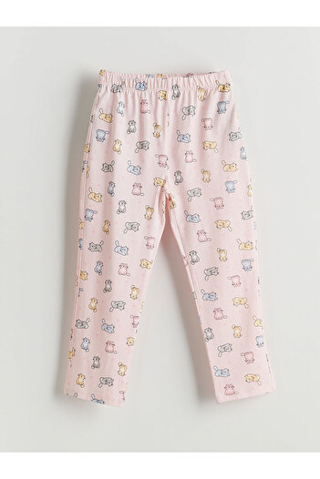 LC Waikiki LCW Kids Gömlek Yaka Baskılı Kız Çocuk Pijama Takım (W5)