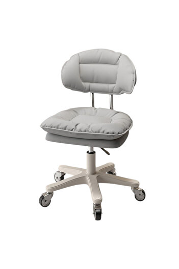 OEM Ergonomic chair, swivel, mobile, height adjustable (65–75 cm), PU leather, gray