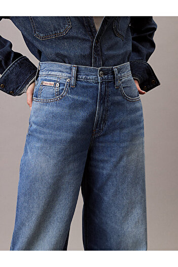 Calvin Klein Women's the Wide Leg Linen Jean Pants