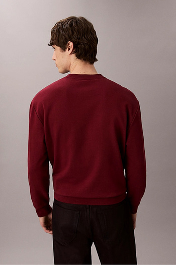 Calvin Klein Men's Regular Fit Crew Neck Sweatshirt - Burgundy