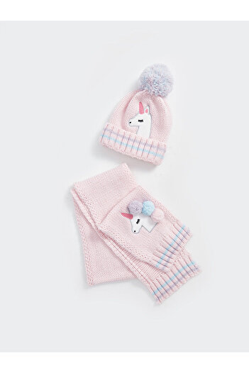 LC Waikiki Embroidered Girl's Scarf and Beret
