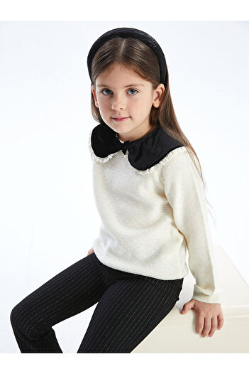 LC Waikiki Baby Collar Long Sleeve Girl's Knitwear Sweater