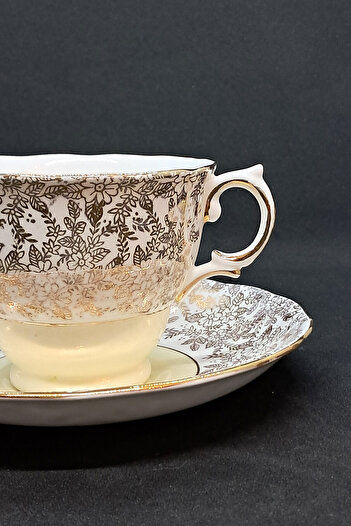 ABBETC Colclough China Made in Longton England Antique Porcelain Tea Cup 2 Pieces 170 ml