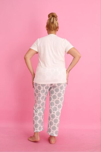 HUBEN Plus Size Oversized Cotton Pajama Set