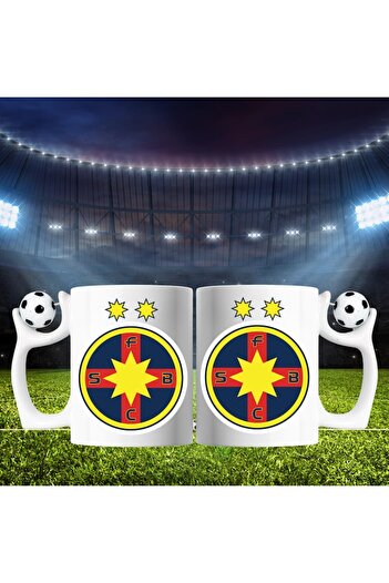 T&M Personalizare Cana cu minge fotbal - „Fotbal club Steaua Bucuresti”, v2, sport, fotbal, suporter, alba, 330 ml