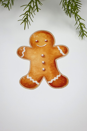 decofav Gingerman Form Embroidered Fabric Cocktail Napkin 1 Piece
