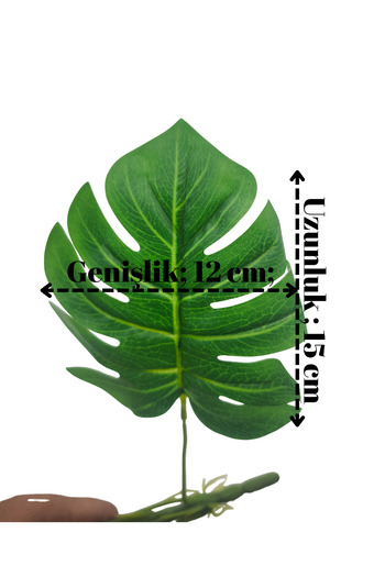 Çınar çiçekçilik Yapay Bitki Orta Boy Deve Tabanı (Monstera ) Demet Uzunluk 42 cm Yaprak Genişliği 12cm