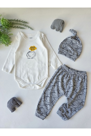GizaKids 100% Cotton Baby Boy Long Sleeve 3-Piece Set