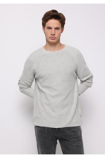 Colin's Regular Fit Round Neck Jacquard Men's Green Sweater
