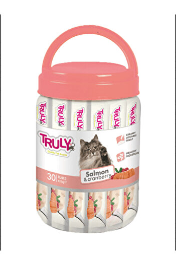 TRULY Trolley Box Salmon & Cranberry Cat Treats 30 x 14g