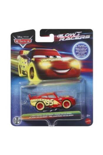mattel Cars Glow Racers Metallic Lightning McQueen 1:55