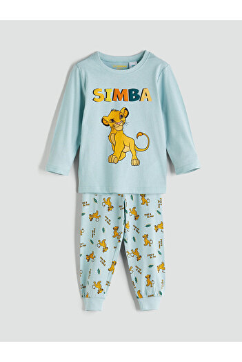 LC Waikiki Artı New Season Crew Neck Simba Printed Boys' Pajama Set