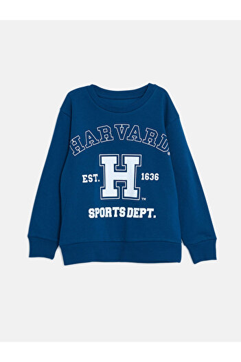 LC Waikiki Băieți - Hanorac cu mânecă lungă cu imprimeu Petrol Crew Neck și Harvard University