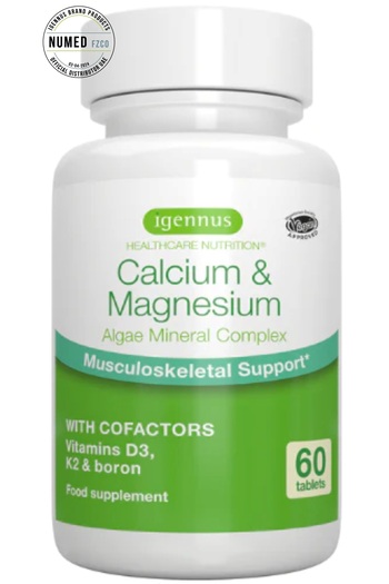 Igennus Calcium & Magnesium, High Absorption Algae Mineral Complex, Vitamin D3, K2 & Boron