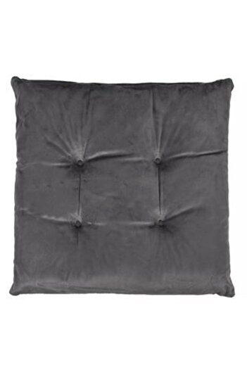 Jumbo Decorative Chair Cushion Gray Velvet 40 x 40 cm