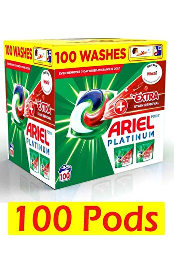 Ariel 100-Pods Baby Platinum Extra Stain Removal Liquid Laundry Detergent Tabs/Pods For All Machines