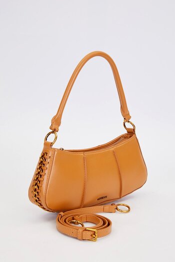 Levidor Shoulder Bag with Coffee Edge Stitching Look