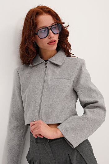 Addax Zippered Crop Jacket C6901